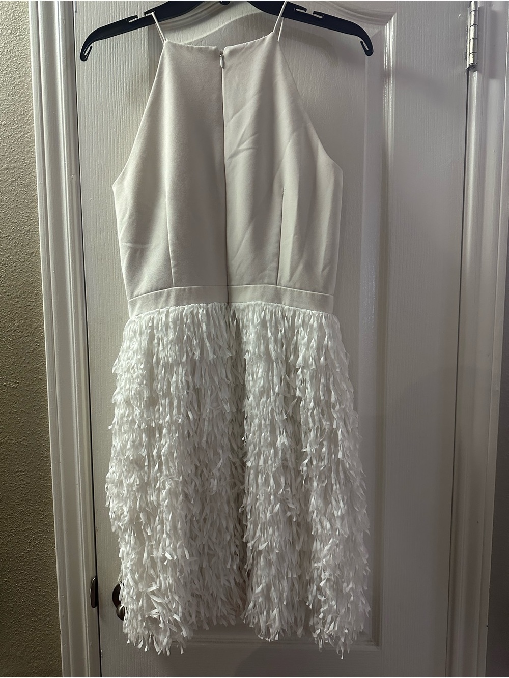 Aidan by Aidan Mattox White Fringe Cocktail Dress Size 8 - Picture 6 of 9